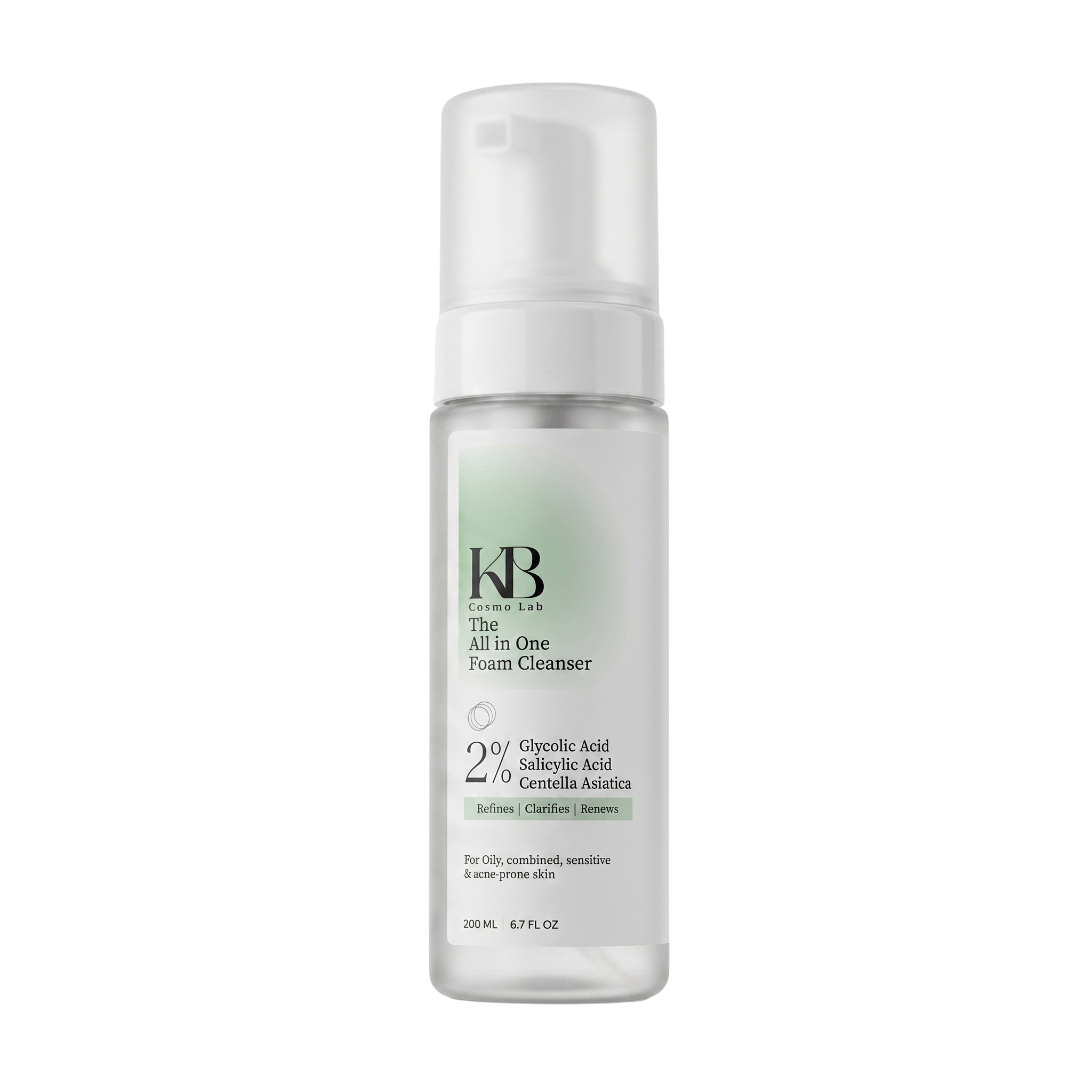 KB Cosmo Lab All in One Foam Cleanser | AHA & BHA Exfoliating Face Wash